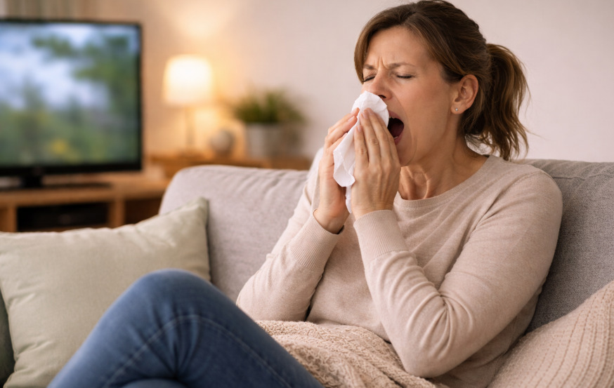 <p>Prender o espirro não evita a propagação de germes se não houver proteção adequada. O ideal é espirrar usando um lenço ou o antebraço.</p>
