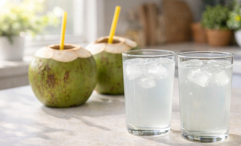 <p>Crianças podem consumir água de coco sem problemas. É uma alternativa interessante a bebidas açucaradas, desde que seja natural.</p>
