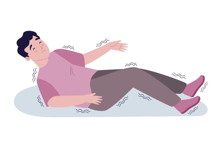 Ela pode provocar movimentos involuntários do corpo, rigidez muscular, perda de consciência, salivação intensa, alterações na respiração e, em alguns casos, confusão mental após o episódio.