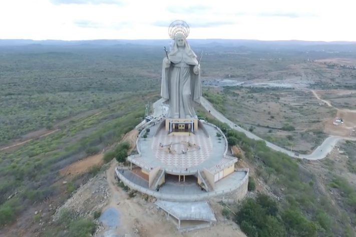 Estátua de Santa Rita de Cássia, no Rio Grande do Norte – Reprodução/YouTube