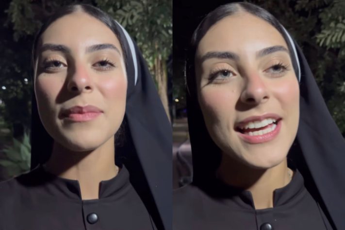Jovem de Minas Gerais foi apelidada de 'freira mais bonita do mundo' nas redes sociais – Reprodução @servasdemariasantissima