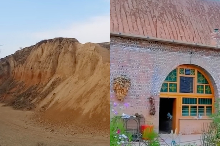 Homem compra montanha inteira e transforma rocha em casa após meses de escavação – Montagem/Reprodução/YouTube