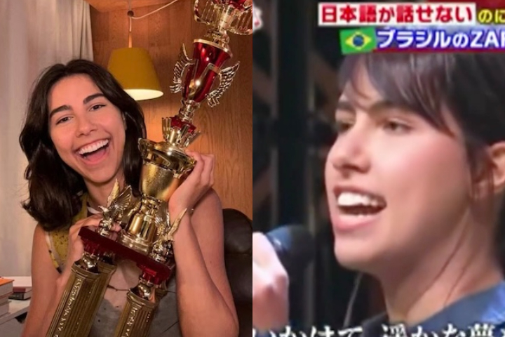 Elize Fleury, cantora brasileira vence The Voice japonês e recebe troféu – Montagem/Arquivo Pessoal/Reprodução