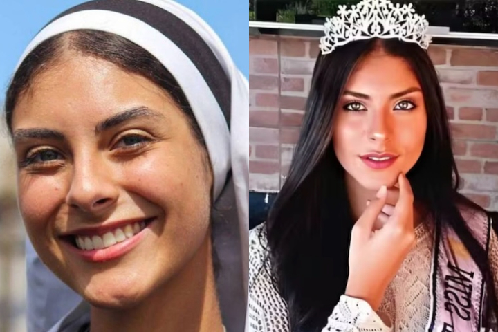 Jovem de Minas Gerais foi apelidada de 'freira mais bonita do mundo' nas redes sociais – Montagem/Reprodução/Redes Sociais