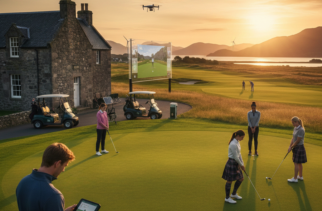 <p>A Escócia mantém a tradição, mas também se adapta com invesimentos em tecnologia, sustentabilidade e novos formatos. Campos modernos convivem com históricos e, assim, inovando sem perder raízes, atraem jovens.</p>
