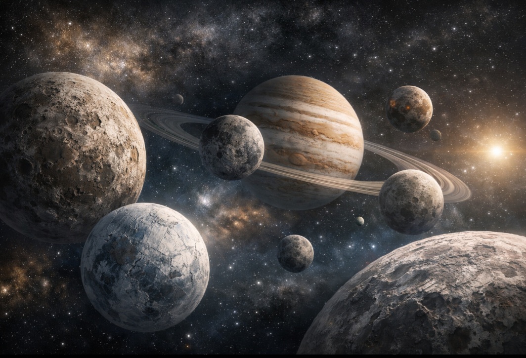 <p>As luas que orbitam diferentes planetas despertam grande interesse científico por apresentarem condições únicas e variadas em comparação ao satélite terrestre. Algumas possuem superfícies sólidas, outras são formadas por gelo ou misturas de materiais, e há ainda aquelas que interagem intensamente com o ambiente espacial ao seu redor.</p>
<p>Esses satélites são importantes porque funcionam como registros naturais da história do Sistema Solar, preservando sinais de processos antigos que já desa