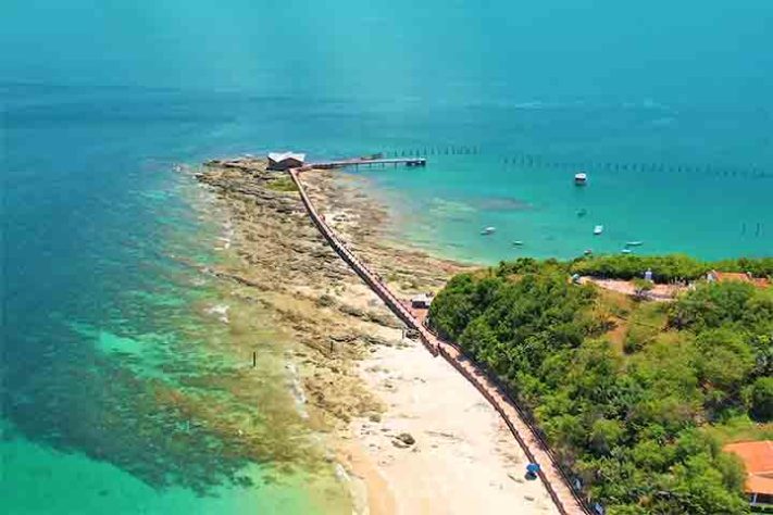 Praia de Ponta de Nossa Senhora de Guadalupe. Ilha dos Frades, Salvador - Reprodução do Youtube Canal Rodrigo Castro Lima