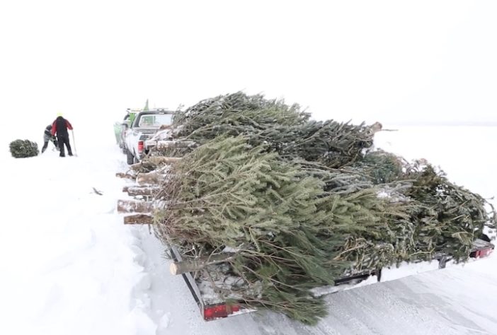 Voluntários criam 'estrada de gelo' sobre o Lago Winnebago, em Wisconsin – Reprodução/NBC 26