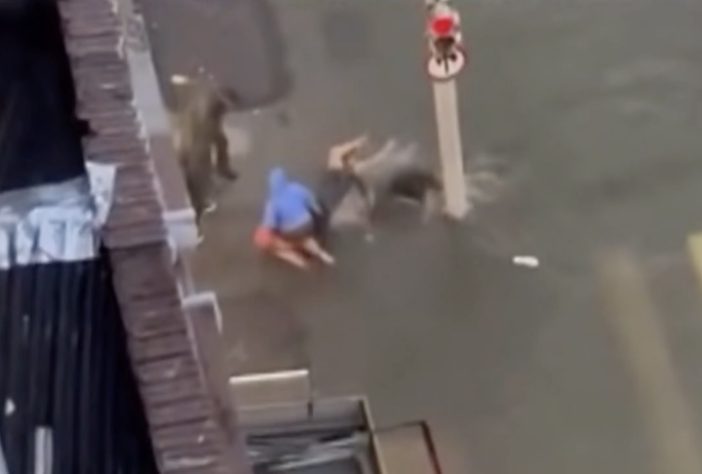 Homem tenta socorrer mulher que levava choque e também sofre descarga elétrica no RJ – Reprodução