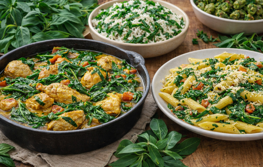 <p>Em Minas Gerais, a ora-pro-nóbis aparece em frango ensopado, arroz e até em massas. Sua versatilidade permite combinações diversas, enriquecendo receitas simples. Dessa forma, une tradição regional e inovação culinária.</p>
