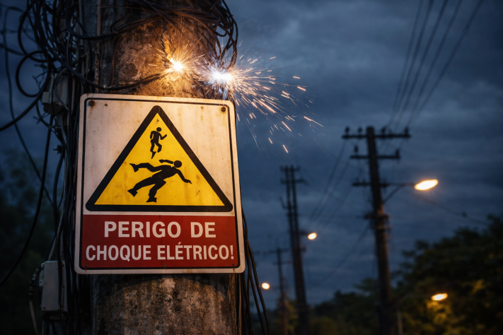 Choque elétrico, eletricidade – Imagem gerada por IA