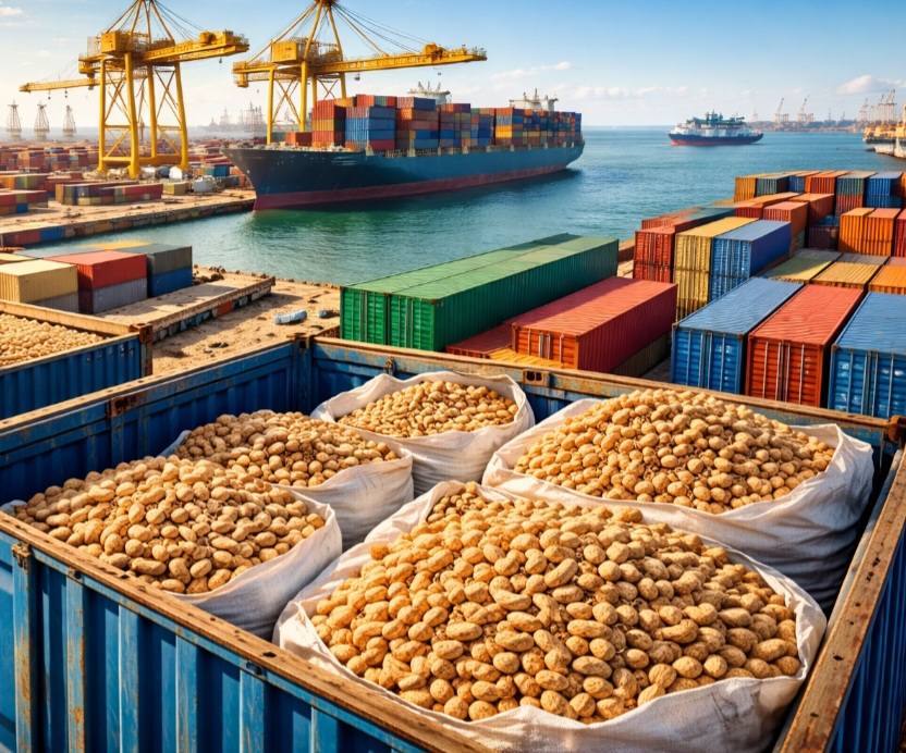 <p>Do total produzido, aproximadamente 30% sao destinados à exportação, colocando o país entre os principais fornecedores mundiais do grão. Os embarques brasileiros atendem mercados como Europa e Ásia, tanto para consumo direto quanto para a indústria alimentícia.</p>
