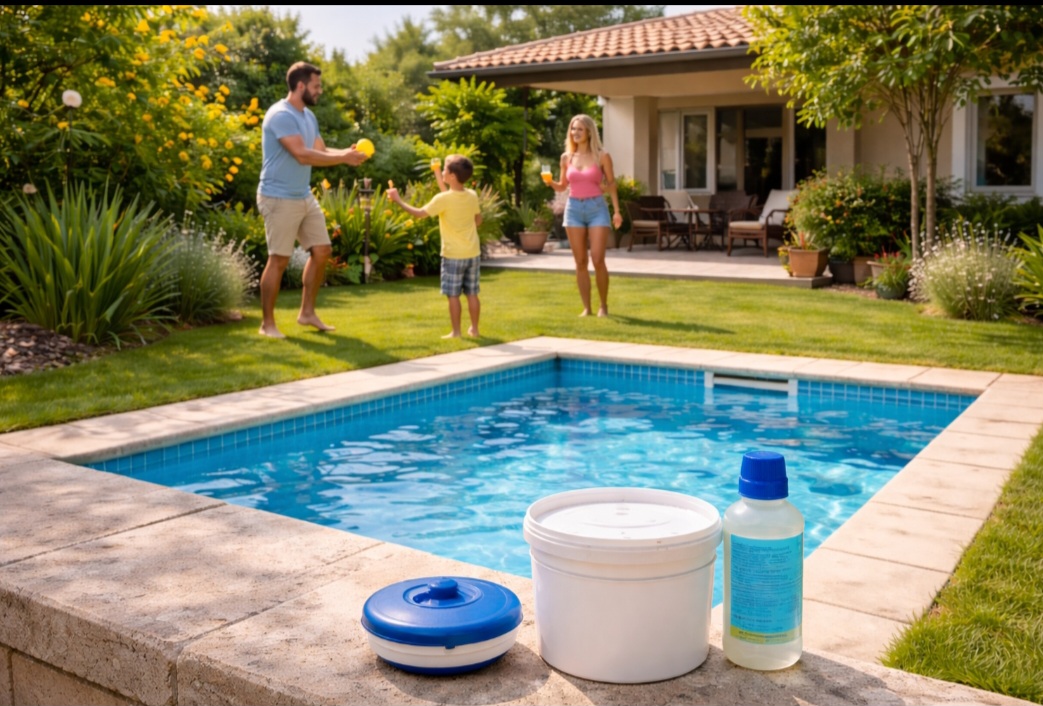 <p>Mesmo piscinas pequenas de residências utilizam cloro para manter a água segura. Não há um tamanho mínimo: qualquer volume de água parada exige tratamento.</p>
