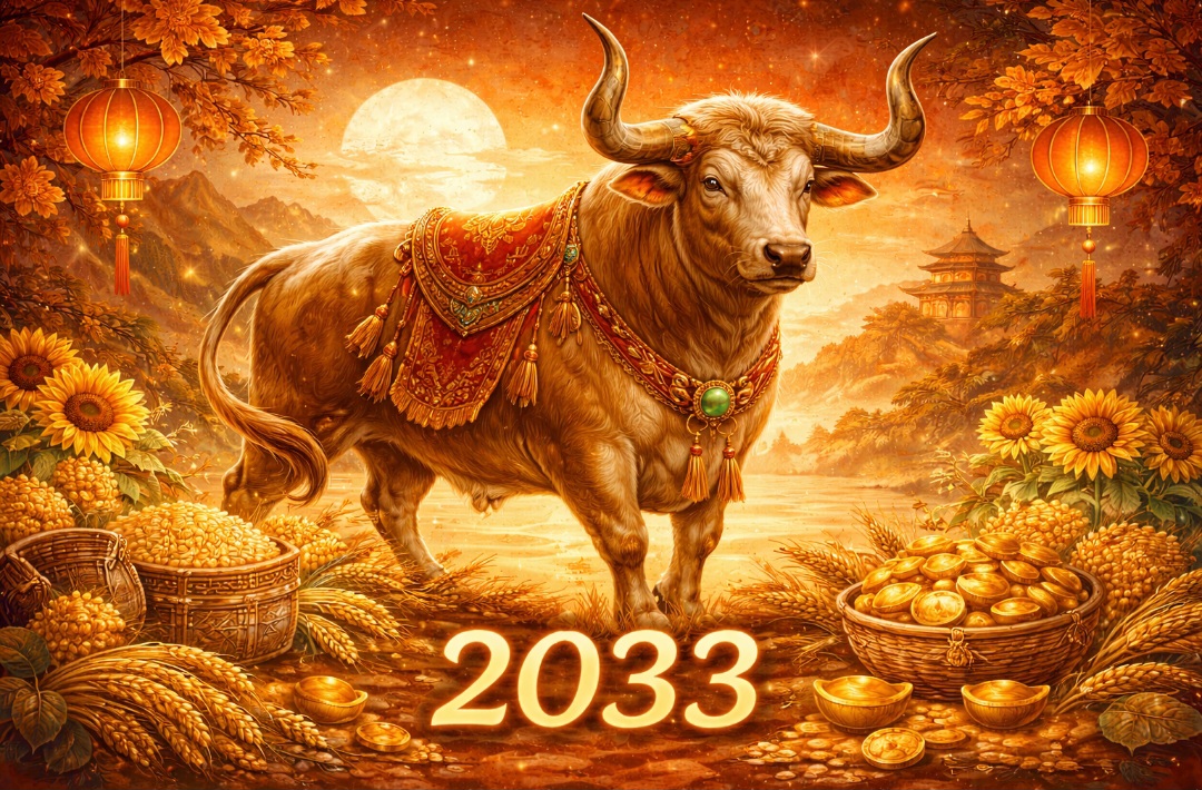 <p>Em 2033 será a vez do Boi, associado à persistência e ao trabalho disciplinado. O signo representa estabilidade, esforço e construção sólida.</p>
