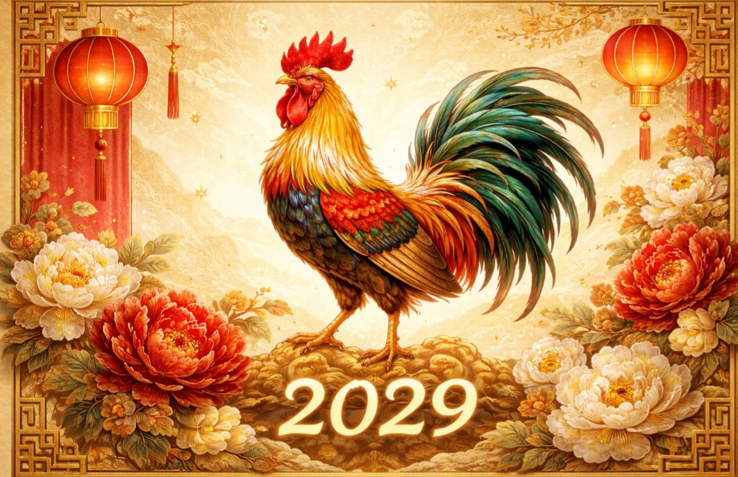 <p>O Ano do Galo será em 2029, trazendo como marca a disciplina e a autoconfiança. O signo também é associado à organização e ao senso de responsabilidade.</p>
