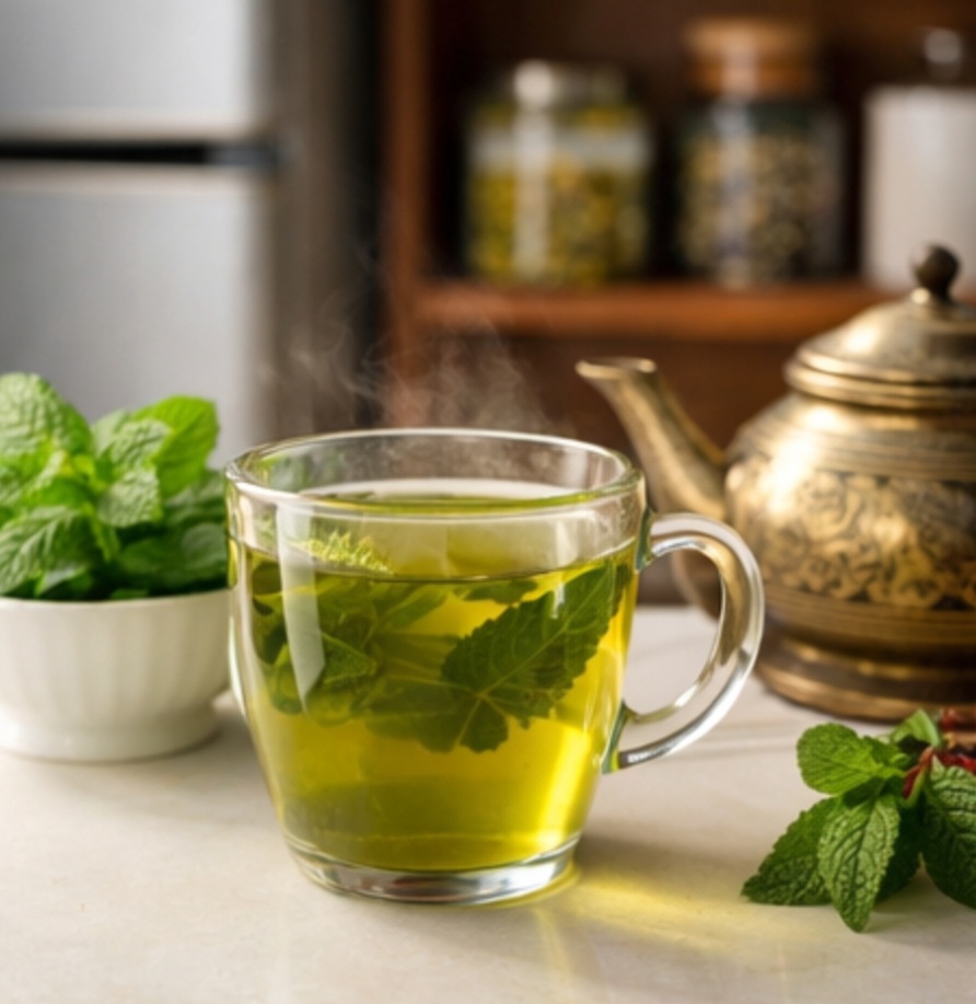 <p>Outra opção apreciada é a mistura com hortelã.<br />
Ela torna a bebida mais aromática e digestiva.</p>
