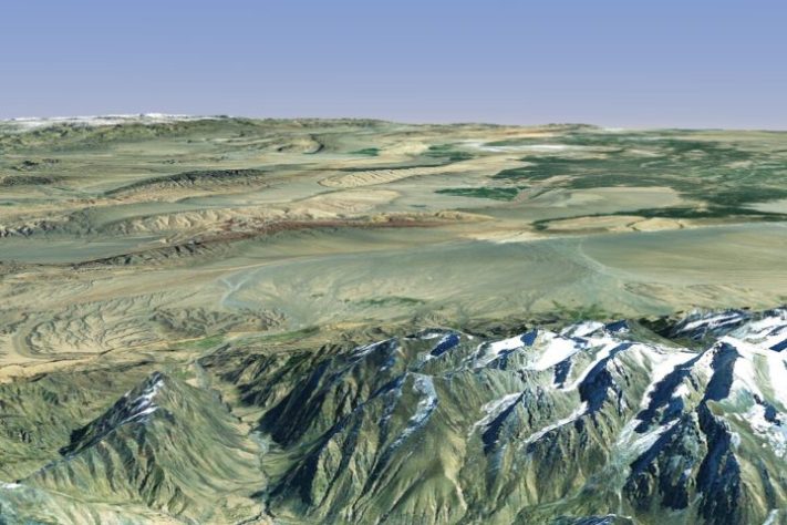 Deserto de Taklamakan, China – Domínio Público/NASA