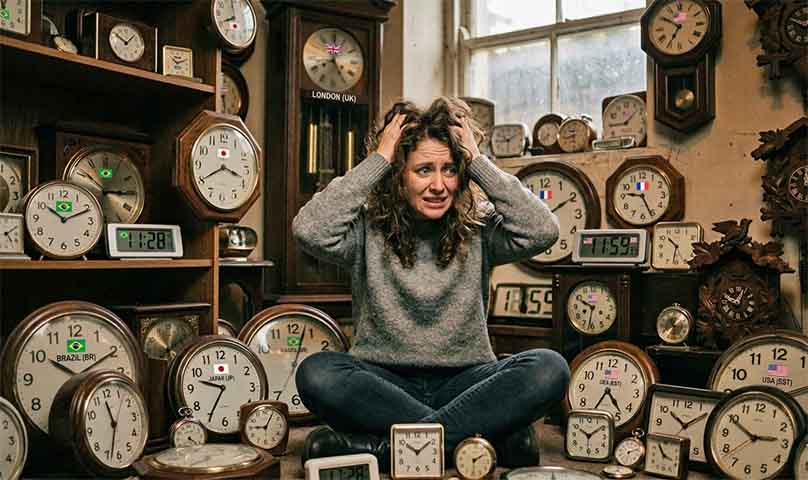 Fuso Horário - Imagem gerada por Inteligência Artificial