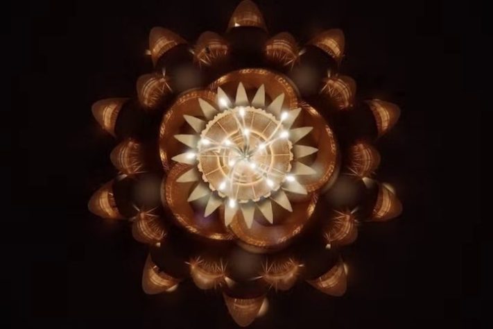 O templo do Burning Man 2026, queimado ao fim do festival, será inspirado em uma rara flor do deserto dos Estados Unidos - Divulgação/Annie Locke Scherer