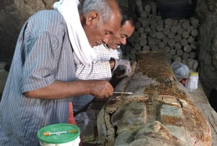 22 caixões de cantores do deus Amon foram achados no Egito - Reprodução/Ministério do Turismo e Antiguidades