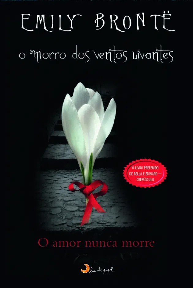 <p>Curiosidade: Bella Swan, da saga “Crepúsculo” declarou que “Morro dos Ventos Uivantes” era seu livro favorito e, ao longo dos livros, ela fez diversas referências ao romance. Com o sucesso de “Crepúsculo”, a procura pelo clássicou aumentou. A editora HarperCollins, inclusive, lançou uma edição com uma capa que fazia referência à saga. No Brasil, uma das edições chegou a trazer um selo promocional com a frase: “o livro favorito de Bella e Edward – Crepúsculo”.”</p>
