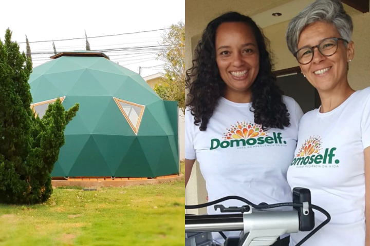 Brasileiras criam projeto de casas sustentáveis que ficam prontas em 45 dias - Montagem/Reprodução @domoself.br