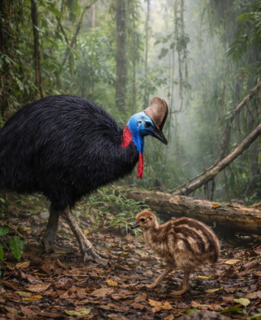 O casuar-do-sul vive em florestas tropicais do norte da Austrália, além de regiões da Papua-Nova Guiné e da Indonésia. Prefere ambientes densos, úmidos e com vegetação fechada, que oferecem abrigo e alimento. Essas áreas permitem que a ave se mova com discrição, apesar do grande porte.