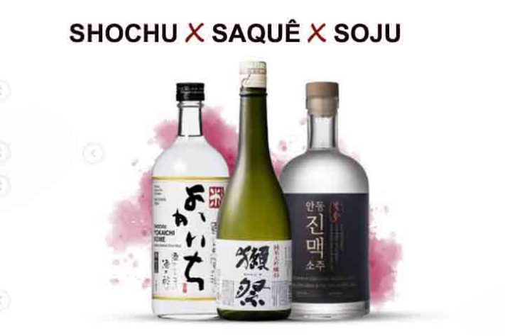 Bebidas japonesas saquê, soju e shochu