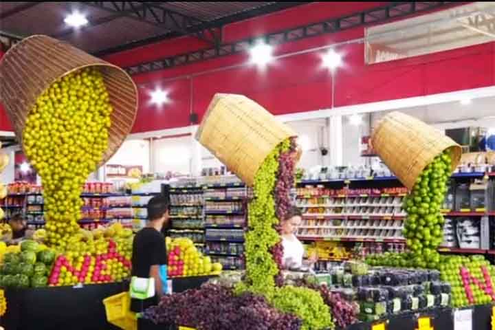 Hortifruti artístico, (fast frutas goiania) - Reprodução do Instagram @hortifrutilayout