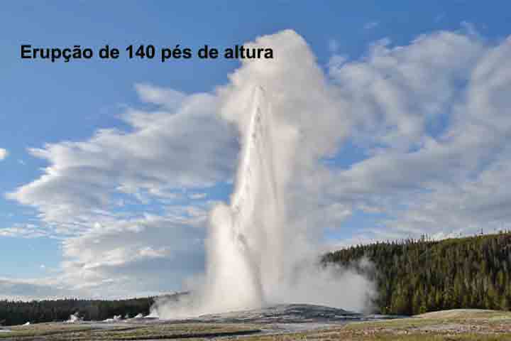 A quantidade de água lançada depende da duração da erupção: cerca de 3.700 galões em eventos curtos e até 8.400 galões em erupções mais longas. É como se uma piscina inteira fosse arremessada ao céu em questão de minutos, demonstrando a força acumulada sob a crosta terrestre.