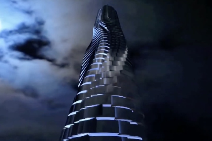 Além do impacto visual, o projeto também incorporava soluções energéticas avançadas. Entre os andares, seriam instaladas 79 turbinas eólicas horizontais, posicionadas para aproveitar o fluxo de vento gerado pela própria estrutura. Esse sistema, combinado a painéis solares distribuídos nos pavimentos, permitiria que o edifício produzisse mais energia do que consumiria, posicionando-o como um marco na busca por construções sustentáveis.