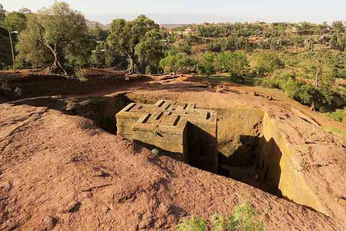 Igreja de São Jorge, em Lalibela - Parque Nacional do Simien, Etiópia - Chuck Moravec/Wikimédia Commons