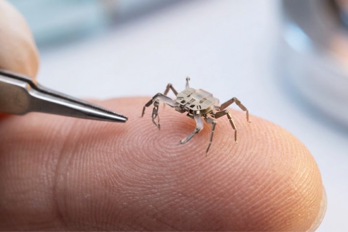 Cientistas desenvolvem o menor robô ambulante controlado remotamente - Imagem gerada por IA