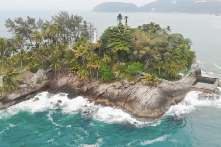 Ilha dos Arvoredos, Guarujá (SP) – Reprodução/YouTube Ilha dos Arvoredos, Guarujá (SP) – Reprodução/YouTube 