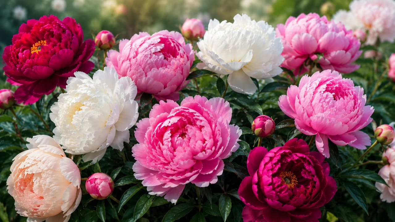 As peônias são flores ornamentais conhecidas pelo porte exuberante e pelas pétalas volumosas. Elas se destacam pela beleza delicada e pelo perfume suave.Originárias principalmente da Ásia, Europa e América do Norte, as peônias existem há milhares de anos. Na China, são cultivadas e valorizadas desde a antiguidade. Saiba mais sobre essa flor bela e delicada. -  (crédito: imagem gerada por i.a )