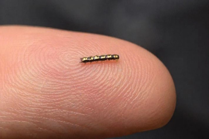 Microrrobô em formato de lagarta - Imagem gerada por IA