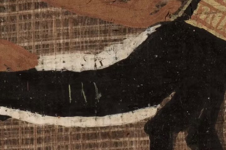 A técnica consistia na aplicação de uma tinta branca, formulada com calcita e huntita, que servia de base para novas inscrições ou ajustes em desenhos, funcionando de forma muito parecida com o corretivo que é utilizado hoje.