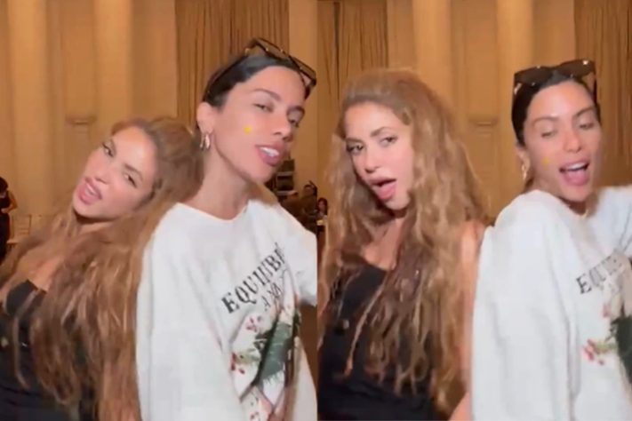 Shakira e Anitta ensaiando para show no Rio de Janeiro - Reprodução/Redes Sociais