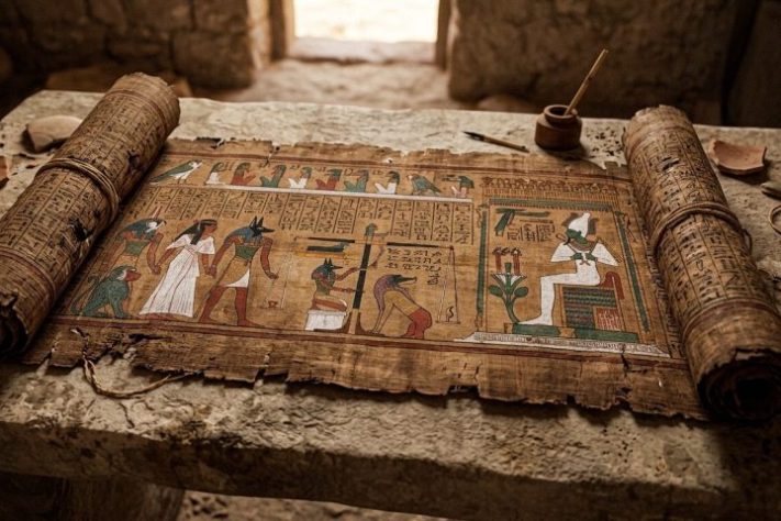 Papiro Egito Antigo - Imagem gerada por IA