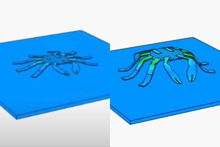 A construção desses robôs envolve processos sofisticados de microfabricação semelhantes aos empregados na produção de circuitos eletrônicos. Inicialmente, os dispositivos surgem como folhas planas extremamente finas que posteriormente se transformam em estruturas tridimensionais por meio de tensões internas controladas no material.