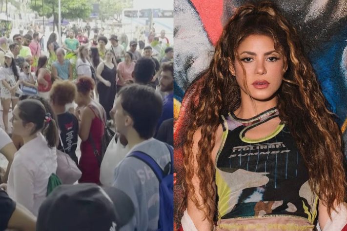 Show de Shakira em Copacabana reúne multidão de fãs em frente ao hotel - Montagem/Reprodução/Redes Sociais/@shakira