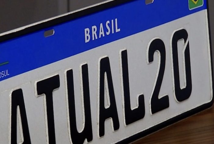 Placa veicular Mercosul - Reprodução/TV Globo