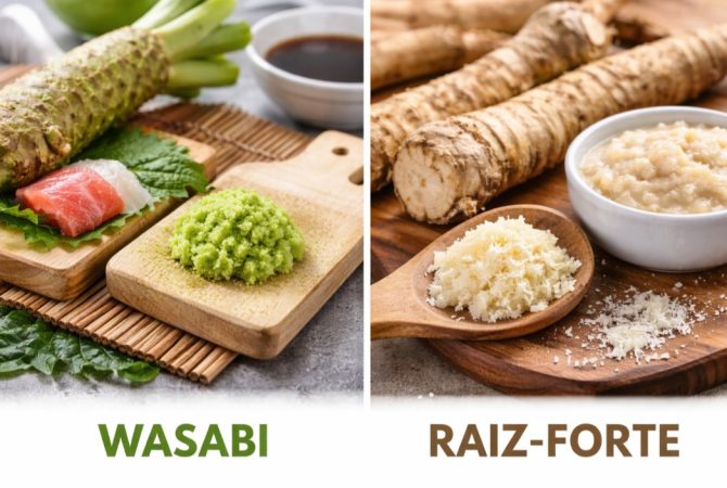 Wasabi x raiz-forte: entenda por que eles parecem iguais, mas são bem diferentes