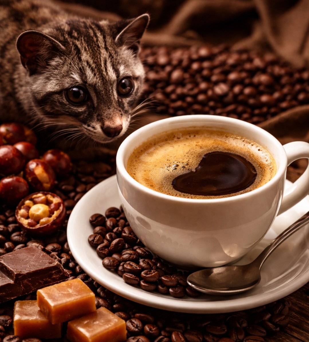 A bebida é descrita como menos amarga, com corpo aveludado e notas que lembram chocolate e caramelo. Esse perfil sensorial é resultado da fermentação natural durante a digestão do civeta. Para apreciadores, o Kopi Luwak representa uma experiência única, mas críticos afirmam que existem cafés especiais com qualidade semelhante sem necessidade de práticas controversas.