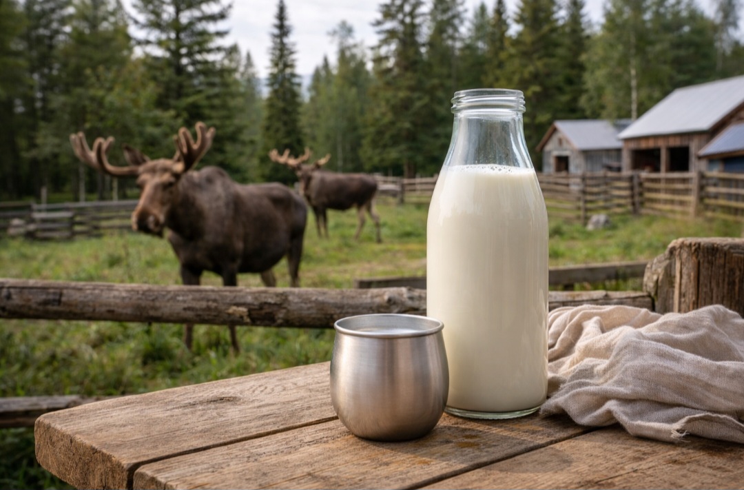 O leite de alce é raro e pouco explorado comercialmente, mas extremamente nutritivo. Sua produção é limitada pela dificuldade de domesticação desses animais. Ainda assim, em comunidades específicas, é visto como recurso valioso e exótico.