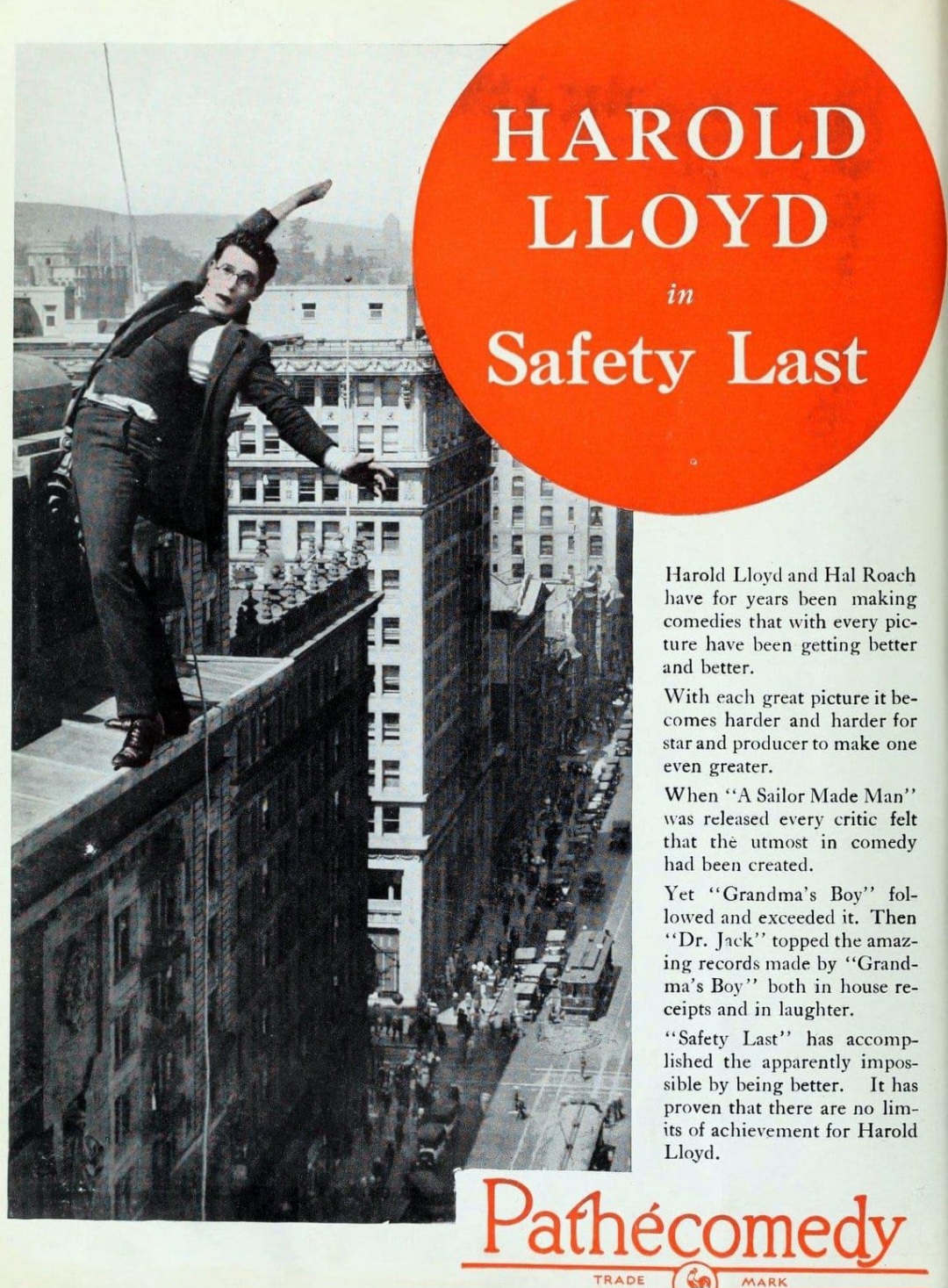 Tornou-se especialmente célebre por seu trabalho em Safety Last!, que inclui uma das imagens mais icônicas da história do cinema. Lloyd morreu em 1971, aos 77 anos. Veja outros grandes humoristas.