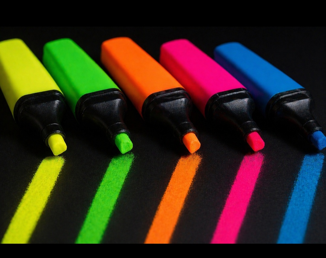 Um exemplo comum de fluorescência são as canetas marca-texto, que parecem intensas sob certas luzes. Roupas neon em festas com luz negra também mostram esse efeito com bastante clareza. O mesmo acontece com tintas usadas em ambientes artísticos e decorativos.