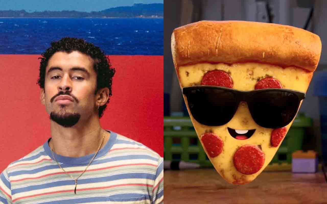 Bad Bunny e o Pizza de Óculos de Sol .- Dubladores principais de Toy Story: A sequência da franquia (“Toy Story 5”) - Reprodução do Instagram @badbunny.brasil @dye.toys