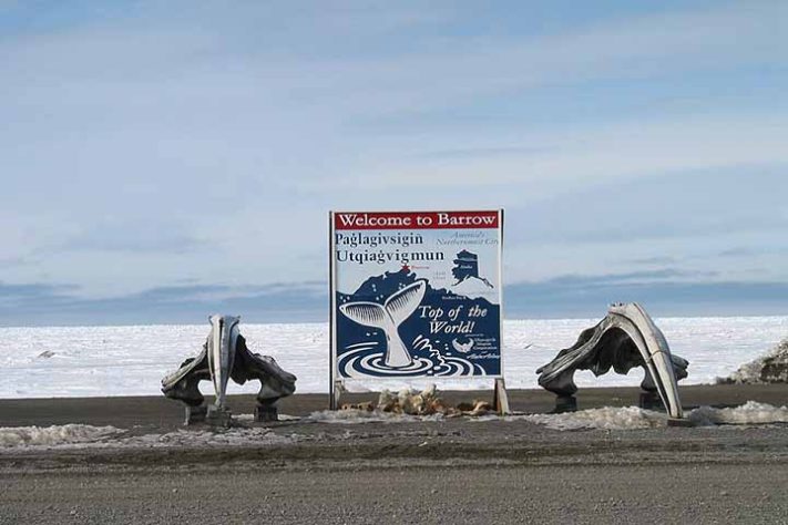 Bem-vindo a Barrow, Alasca- Utqiaġvik, antiga Barrow, Alasca - Bob Johnston/Wikimédia Commons