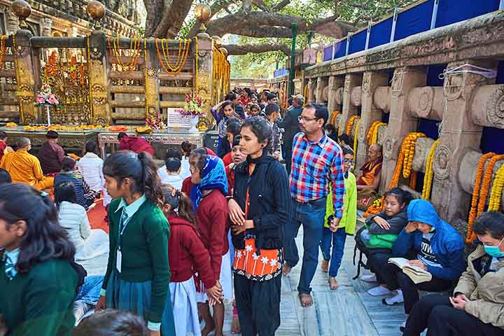 Milhares de devotos percorrem longas distâncias para alcançar Bodh Gaya e realizar práticas espirituais no Mahabodhi. A experiência é considerada transformadora e capaz de renovar energias interiores, marcando profundamente a vida dos peregrinos. O fluxo constante de visitantes reforça o papel central do templo na fé budista mundial.